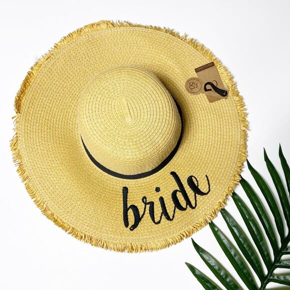 Bride Embroidered Beach Straw Sun Women Hat BRAND NEW WITH TAGS